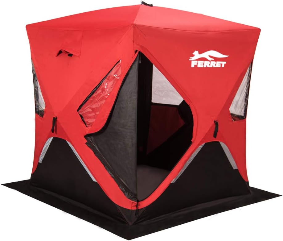1 2 Person 58 X58 X66 Waterproof Pop up Portable Ice Shelter Tent Ice Shelter Fishing Tent with Carrier Bag
