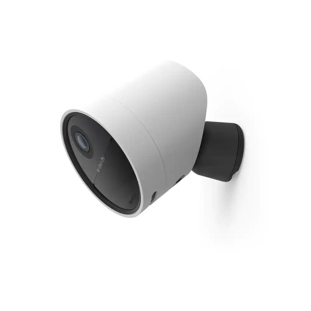 Wireless Outdoor Smart Home Security Camera with 1080p HD Night Vision Motion Sensor and Floodlight White