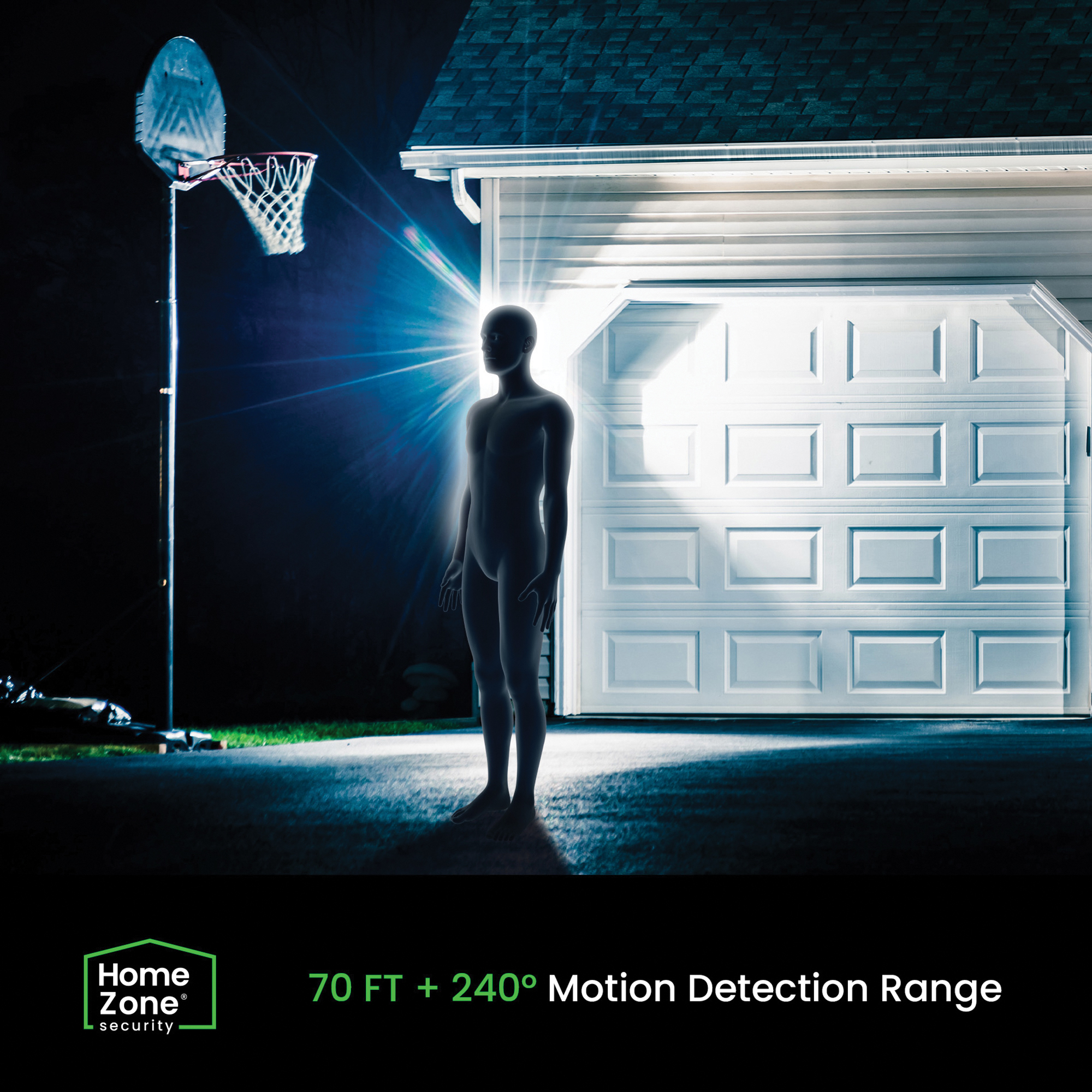 Zone Security 3000 Lumen Twin Head Halo LED Security Floodlight Color White Included (qty.) 1 Model