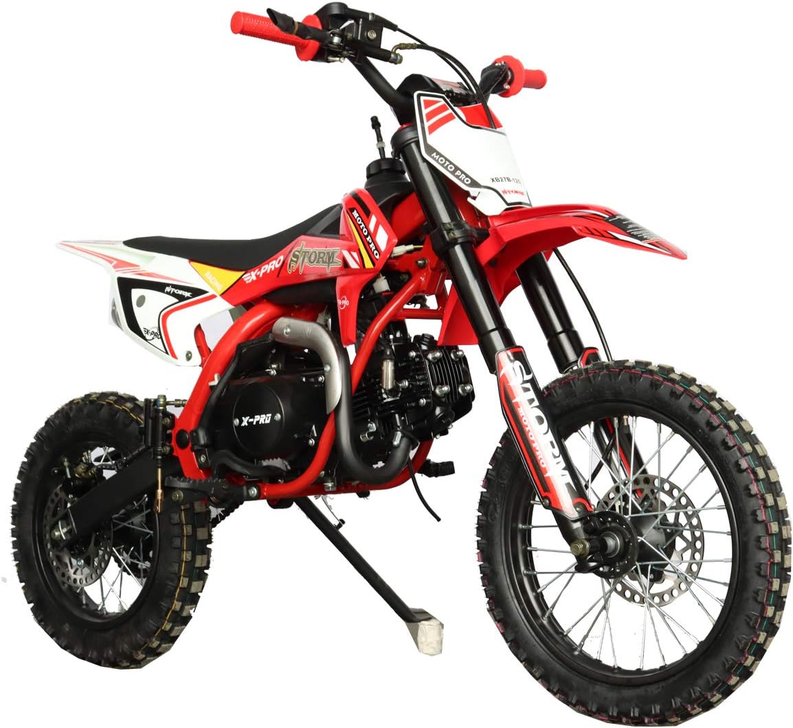 125cc Kids Dirt Bike Pit Bike Youth Dirt Pit Bike with 4 Speed Semi Automatic Transmission Big 14 /12 Tires