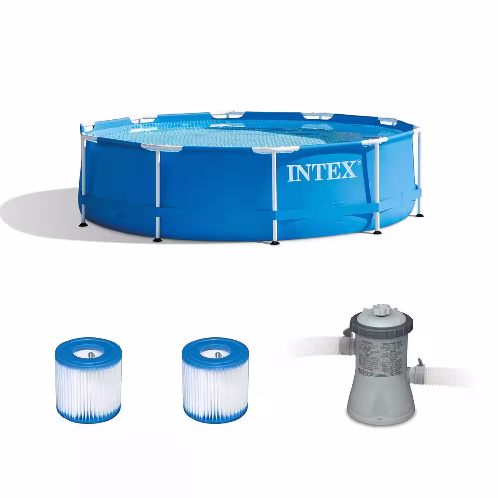 10 ft. Round 2.5 ft. Deep Pool Above Ground Hard Side Filter Cartridge (2 Pack) Filter Pump 49 lbs. Product