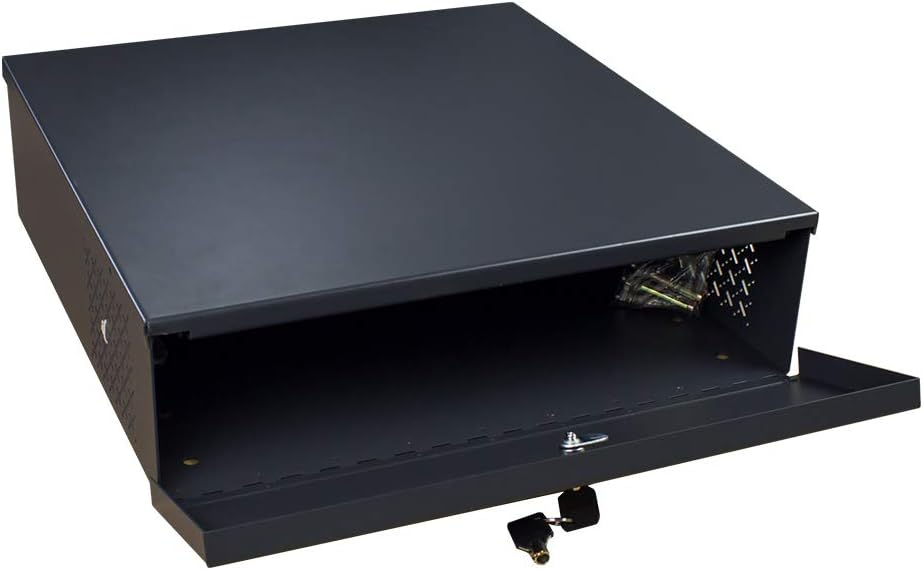 x 15 x 5 Inches DVR/NVR Lockbox Security Lockbox Enclosure Heavy Duty 16 Gauge with AC Fan Wall or Floor