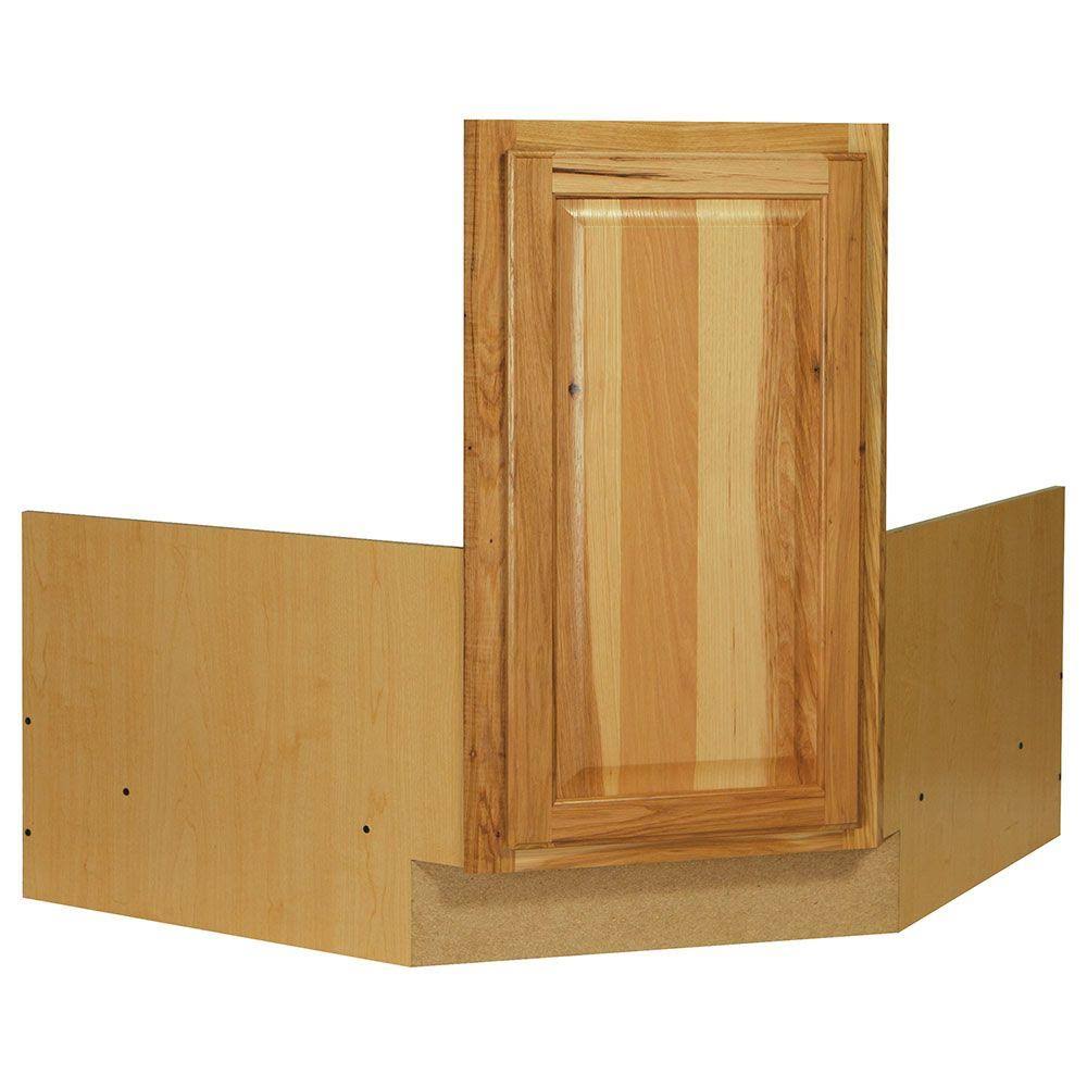 Bay Hampton Ready to Assemble 36 x 34.5 x 24 in. Corner Sink Base Kitchen Cabinet in Natural Hickory
