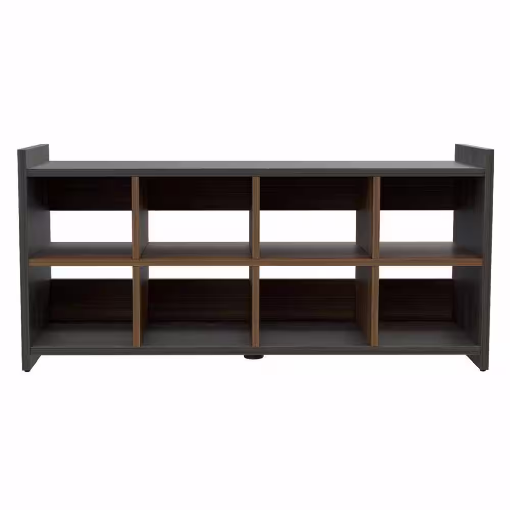 17.4 in. H 8 Shoe Pairs Compartment Rectangle Entryway Shoe Rack Carbon