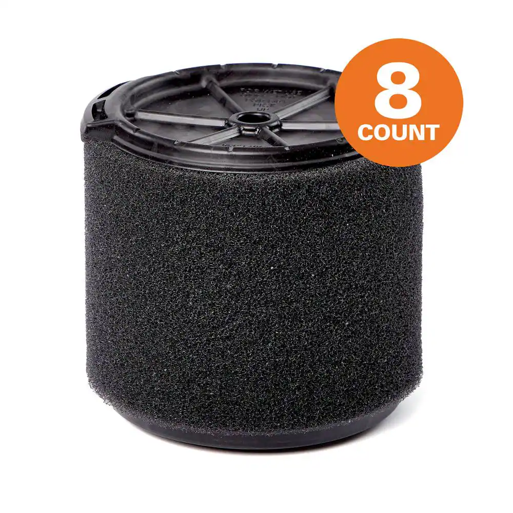 Wet Debris Application Foam Wet/Dry Vac Cartridge Filter for Most 3 to 4.5 Gallon RIDGID Shop Vacuums