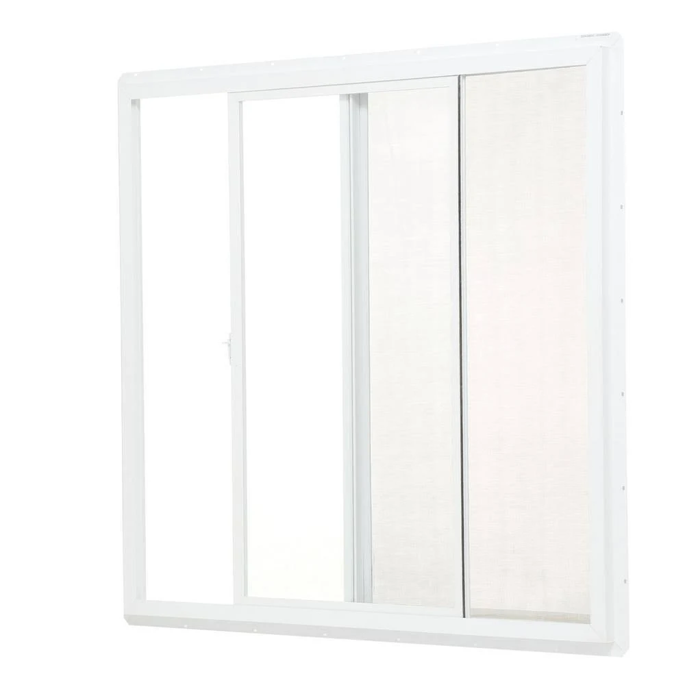 Windows 48 in. x 48 in. Utility Left Hand Single Slider Vinyl Windows Single Glass and Screen