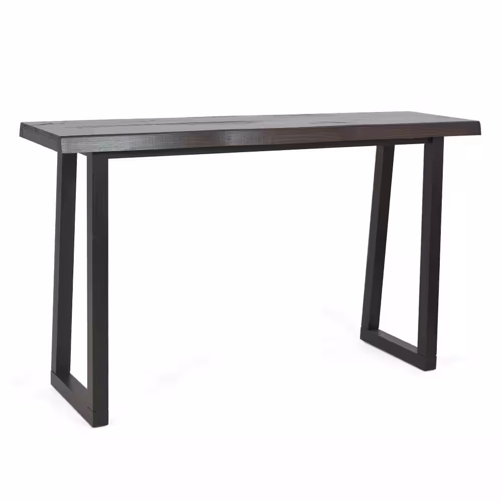 Silver Jennings 60 in. Cherry/Ebony Standard Rectangle Wood Console Table with Live