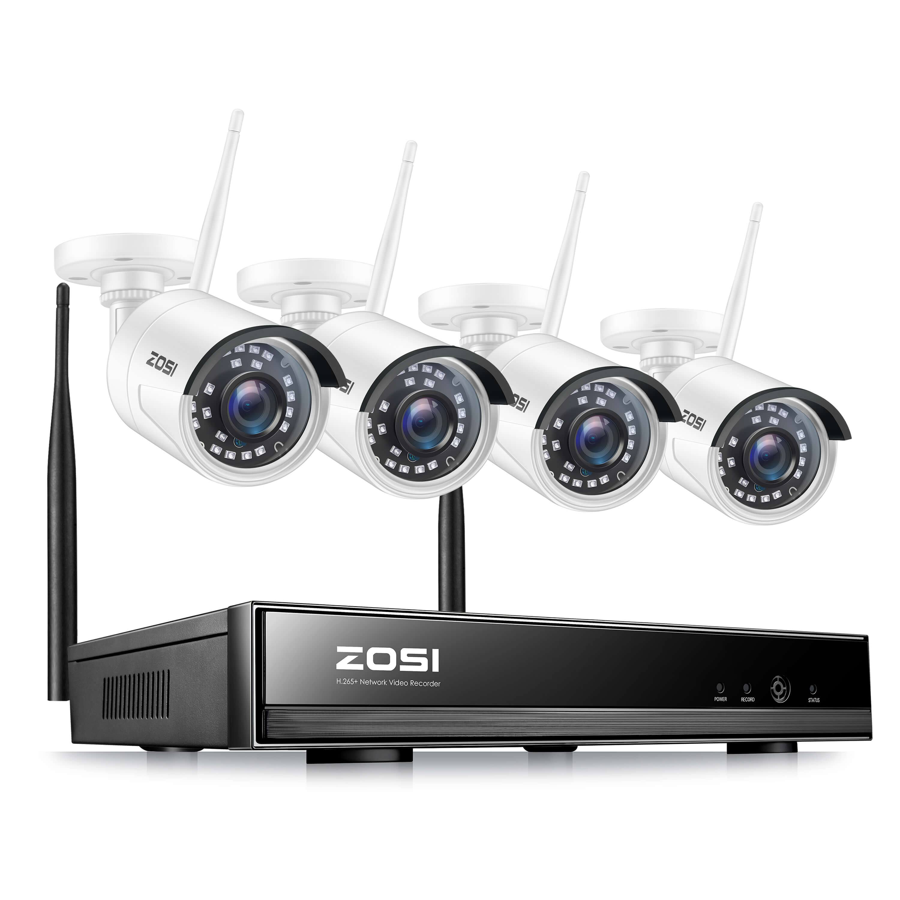 Wireless Security Camera System H.265 8 Channel NVR 1080p WiFi IP Camera Indoor Outdoor Surveillance 4 Cameras+2TB