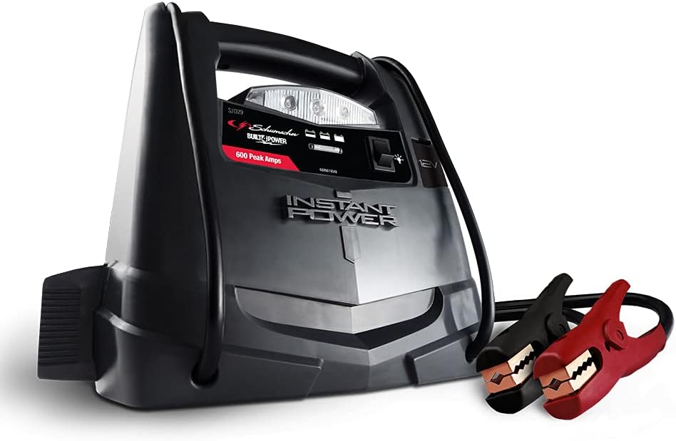SJ1332 Rechargeable AGM Jump Starter for Gas Diesel Vehicles 1200 Amps with Air Compressor and AC 12V DC USB Power