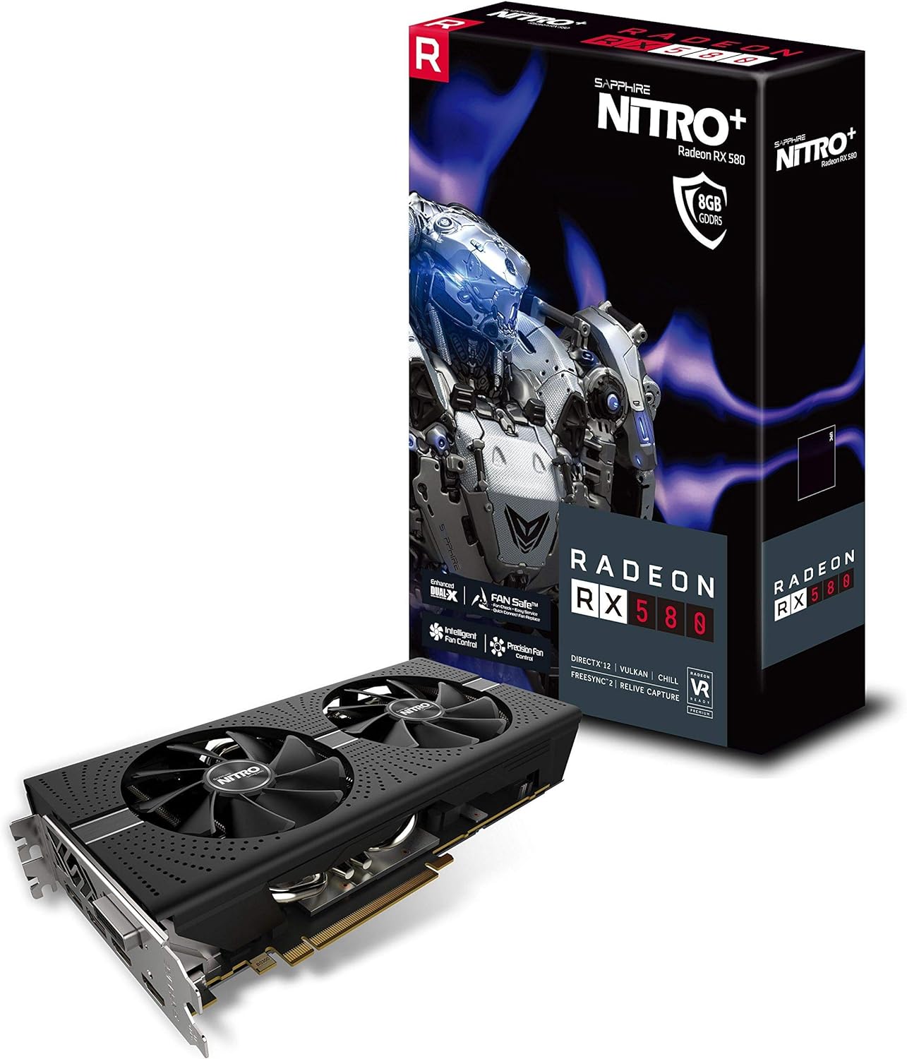 11265 01 20G Radeon NITRO Rx 580 8GB GDDR5 Dual HDMI/ DVI D/ Dual DP with Backplate (UEFI) PCI E Graphics