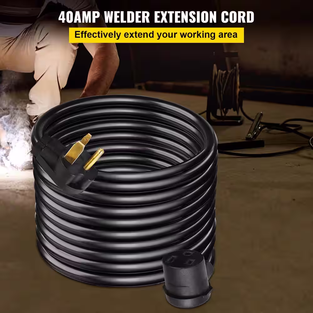 Welder Extension Cord 40 Amp 50 ft. 250 Volt 8 Gauge 3 Prong Welding Power Cord with NEMA 6 50