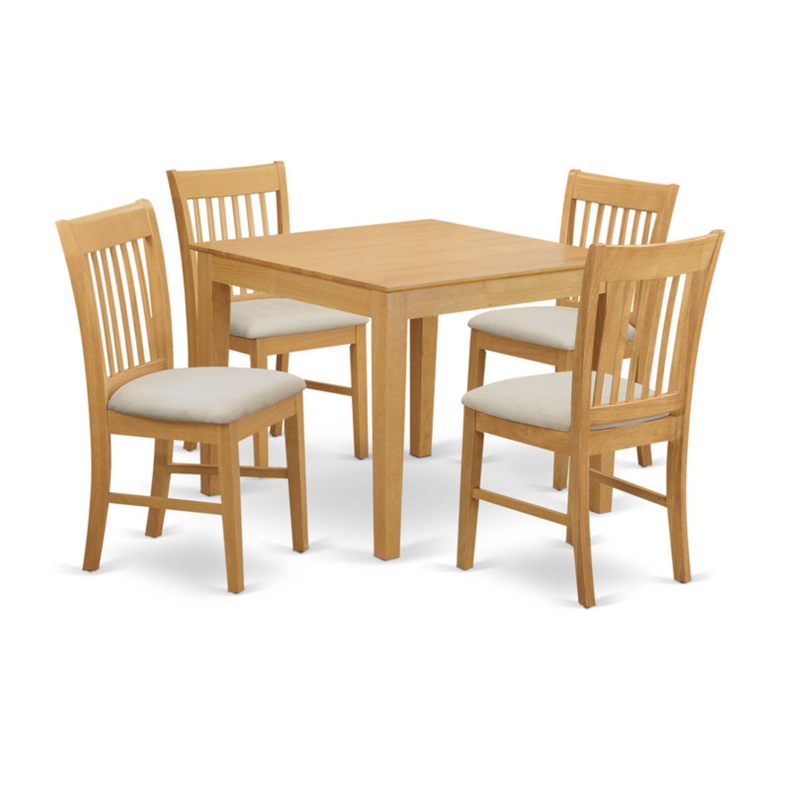 West Furniture OXNO5 OAK C Kitchen Breakfast NOOK Table u0026 4 Dining Chairs