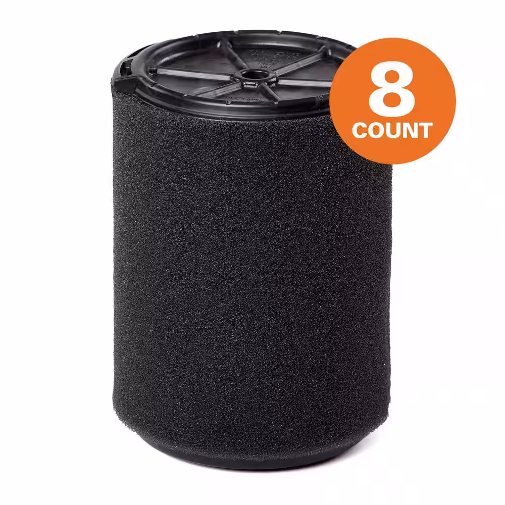Wet Debris Application Foam Wet/Dry Vac Cartridge Filter for Most 5 Gallon and Larger RIDGID Shop Vacuums