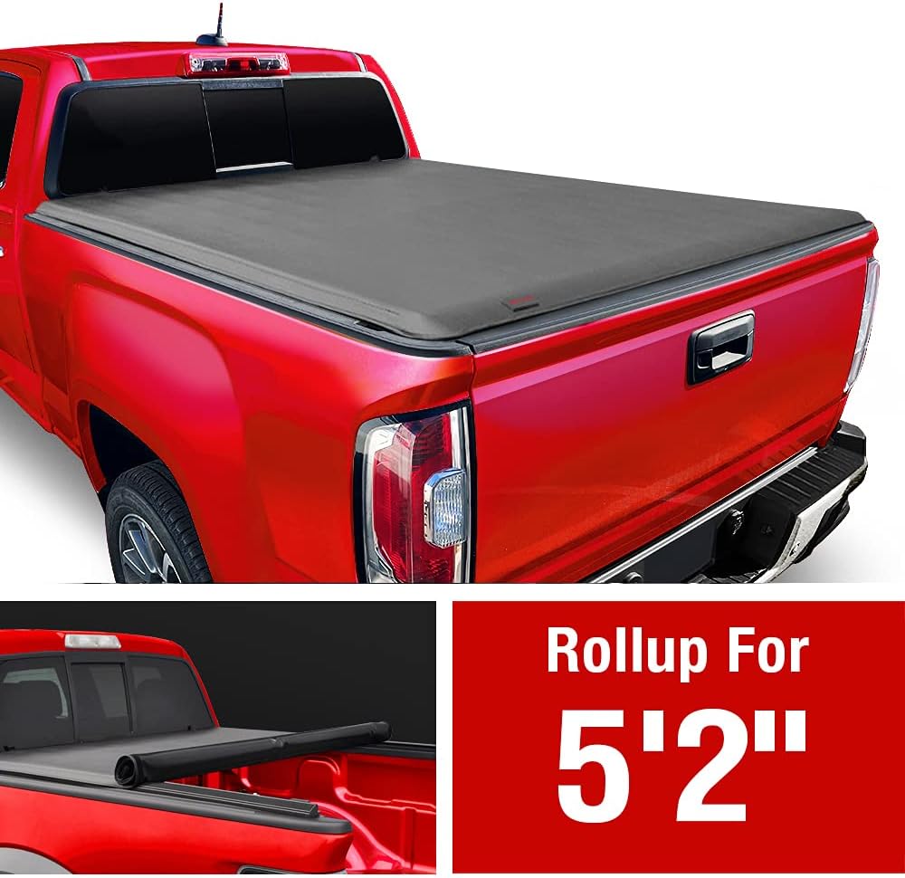 Soft Tri Fold Truck Bed Tonneau Cover Compatible with 2015 2022 Chevy Colorado/GMC Canyon Fleetside 5'2 Bed (61 )