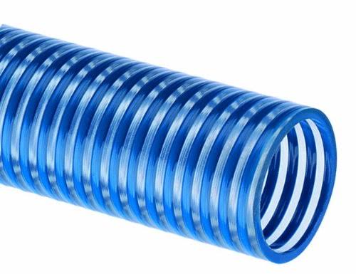 Water BW Series PVC Low Temperature Suction Hose 90 PSI Max Pressure 2 Inches ID 100 Feet Length Clear/Blue