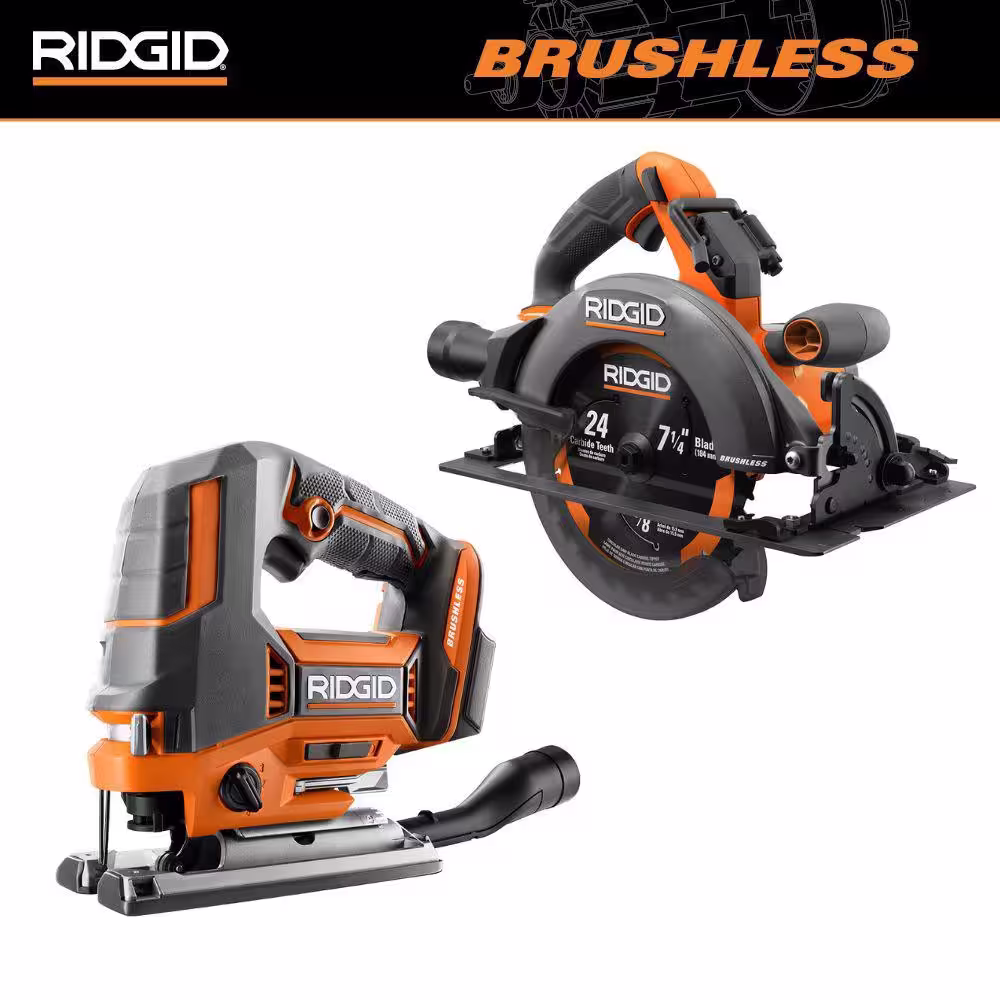 18V Brushless Cordless 2 Tool Combo Kit with 7 1/4 in. Circular Saw and Jig Saw (Tools