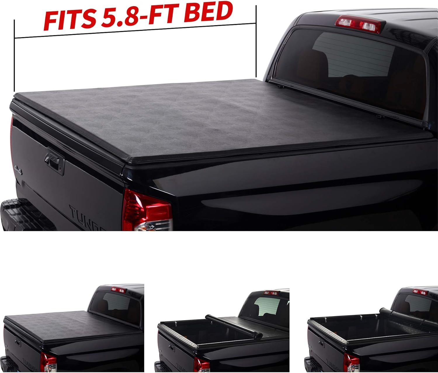 Bed Tailgate Accessories Soft Roll Up Tonneau Cover Compatible with 2019 now Silverado/Sierra 1500 5.8'/69.9