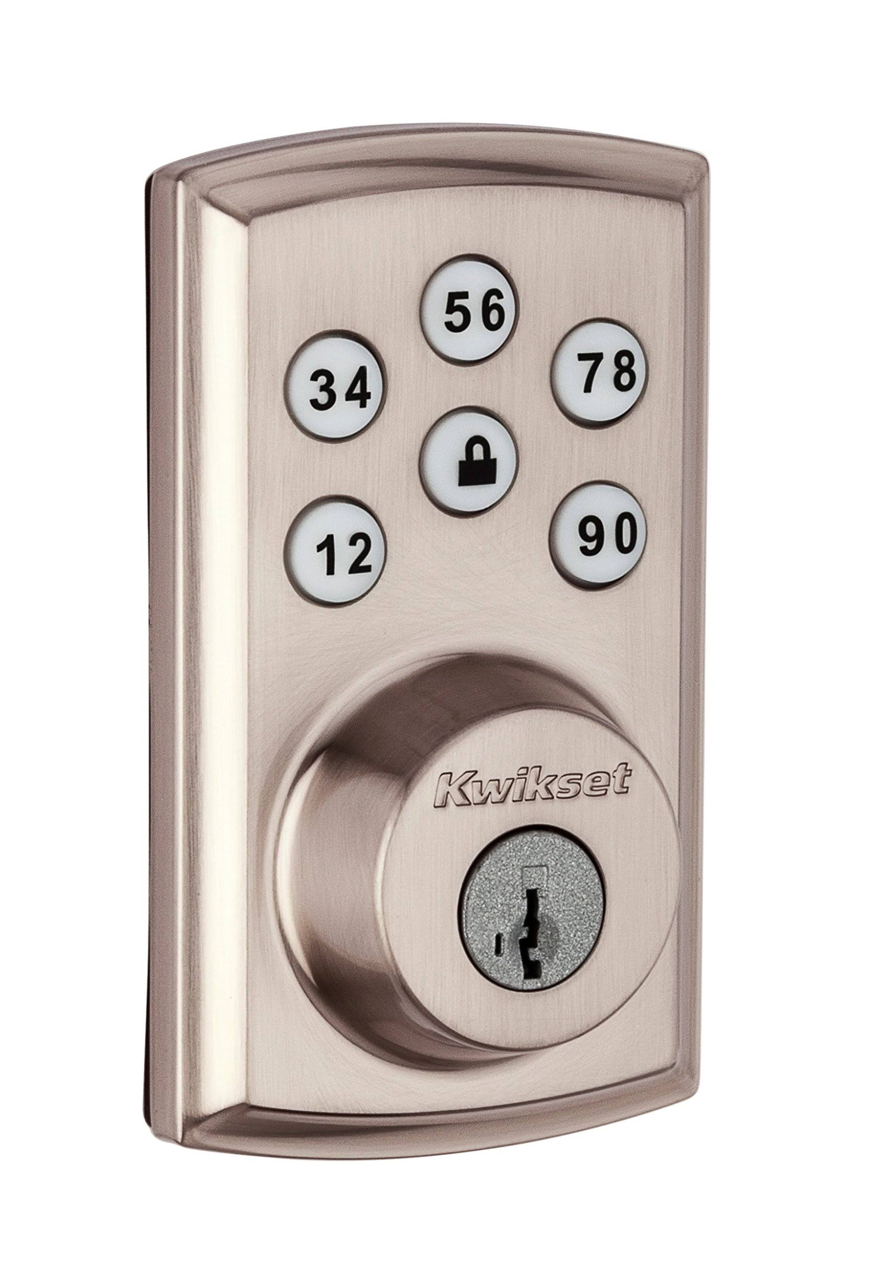 SmartCode 888 Smart Lock Touchpad Electronic Deadbolt with Z Wave Satin