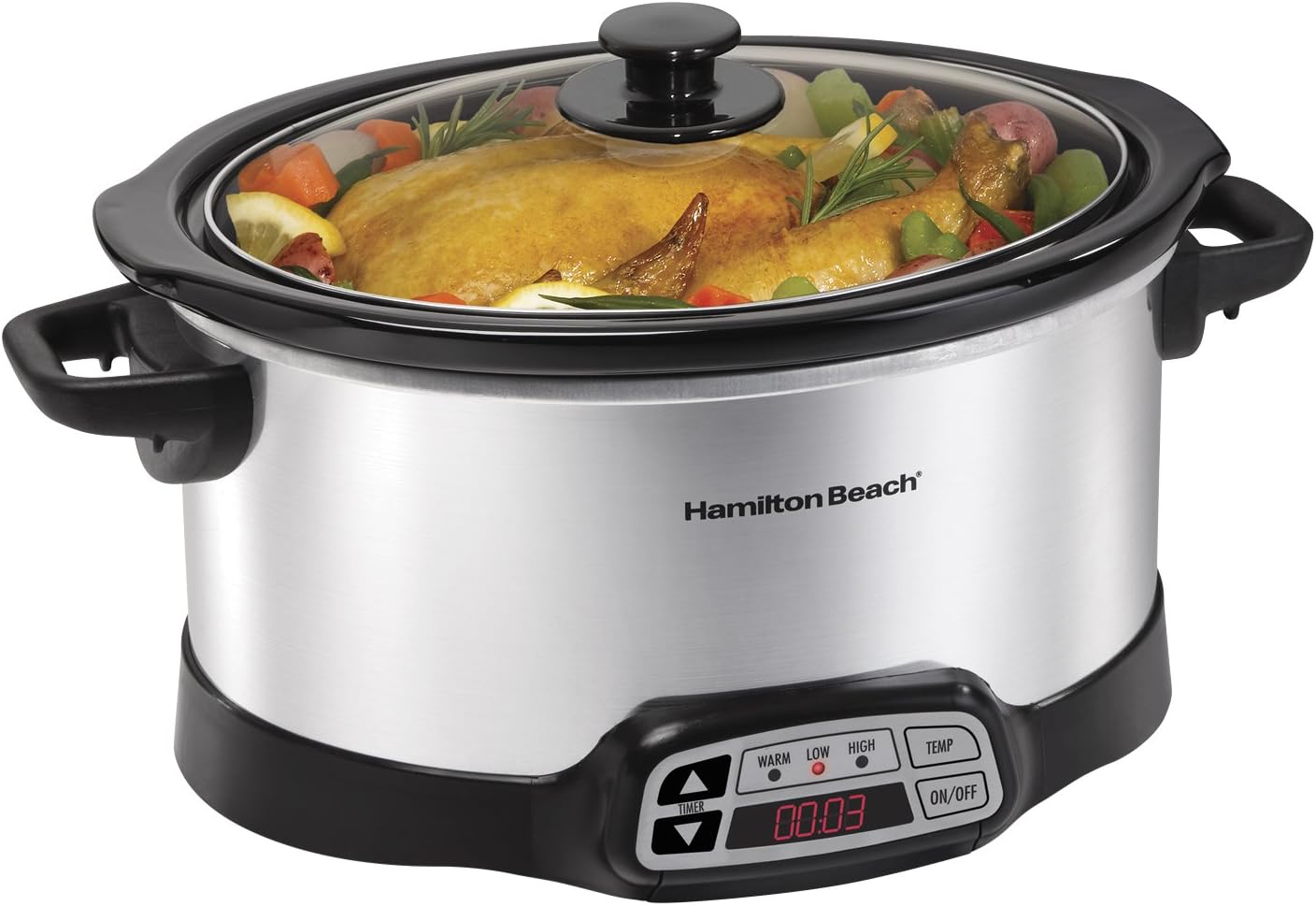 Beach 7 Quart Programmable Slow Cooker With Flexible Easy Programming Dishwasher Safe Crock Lid Silver