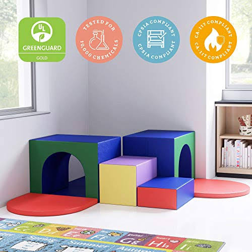 Softzone Corner Double Tunnel Maze Beginner Toddler Climber for Safe Active Play Fun Early Development Obstacle
