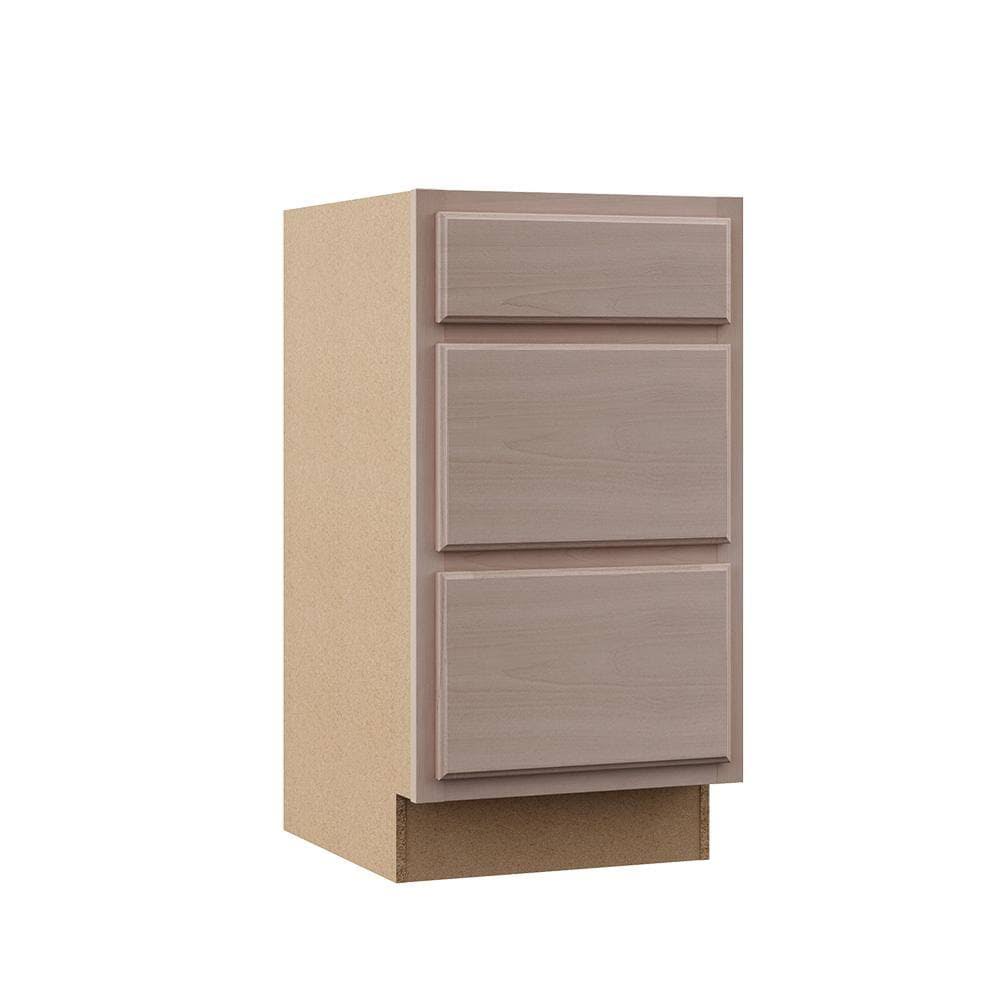 Bay Hampton Assembled 18x34.5x24 in. Base Kitchen Cabinet with 3 Drawers in Unfinished