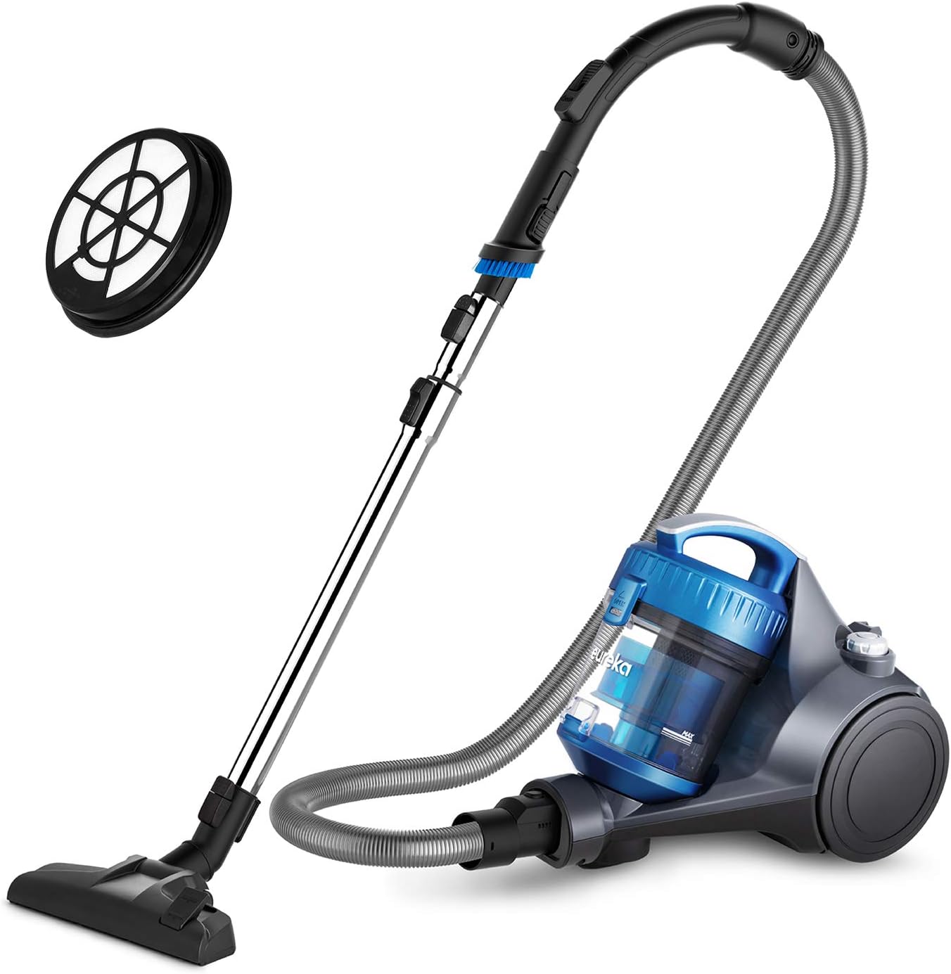 Whirlwind Bagless Canister Vacuum Cleaner Lightweight Vac for Carpets and Hard Floors w/Filter