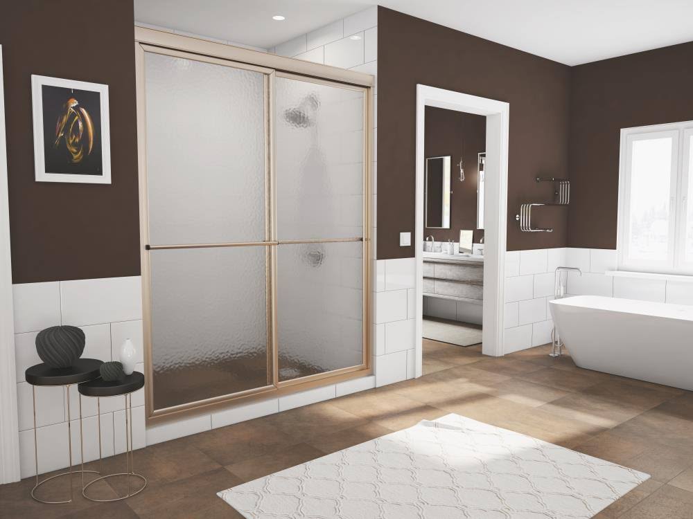Shower Doors 1656.70 a Newport Series 56x22 x 70x22 Framed Sliding Shower Do Brushed
