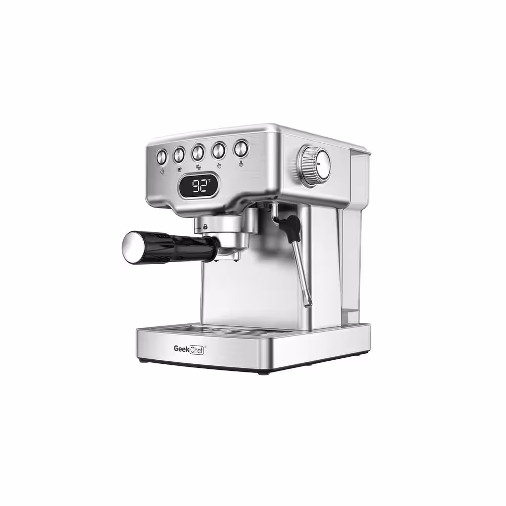 2 Cup 20 Bar Fast Heating Automatic Stainless Steel Espresso Machine with Steam Wand and Temperature