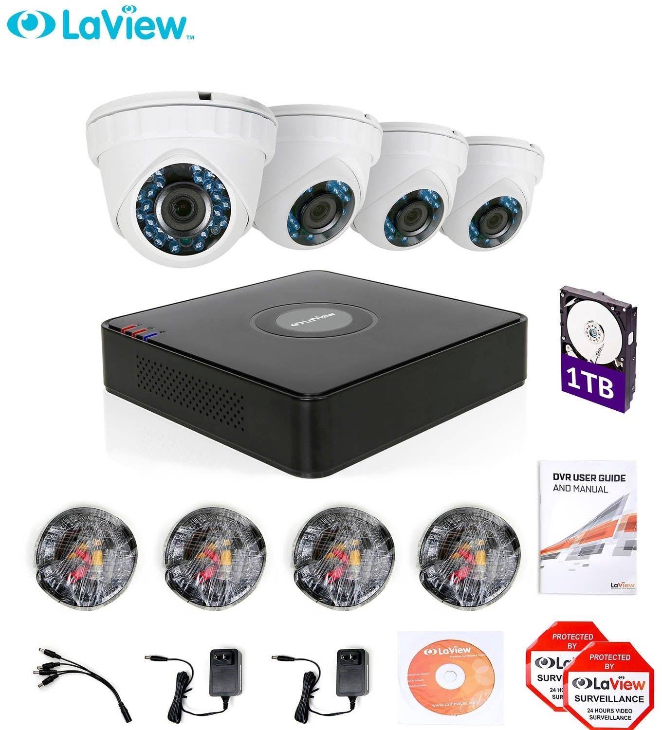 1080p HD 4 Security Cameras 4CH Home Video Security Camera System w/1TB HDD 2MP Night Vision CCTV Surveillance