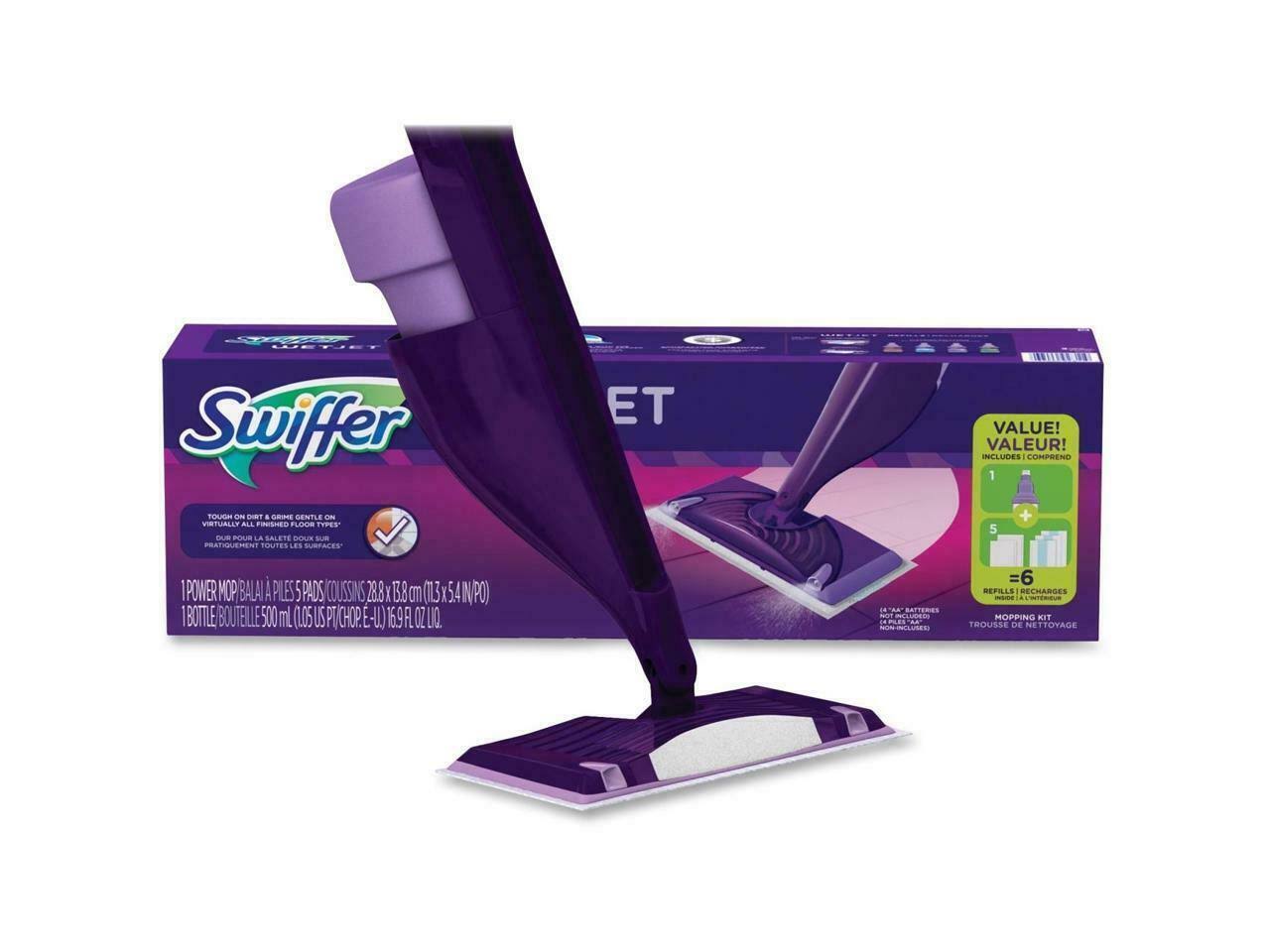 WetJet Mop Starter Kit 46x22 Handle Silver/Purple 2/Carton ( PGC92811CT