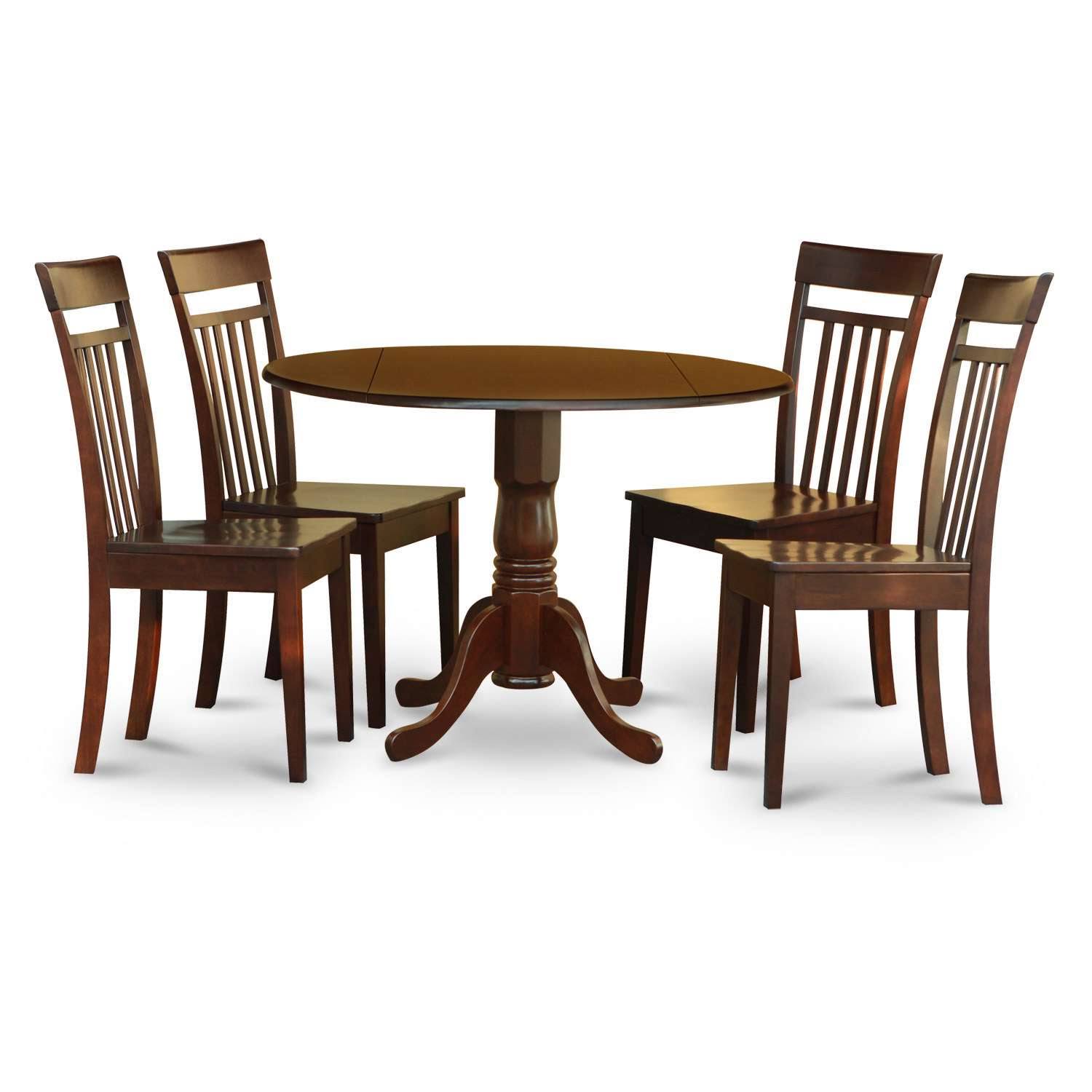 West Furniture Dublin 5 Piece Kitchen NOOK Dining Set Drop Leaf Table and 4 Slatted Back Dining