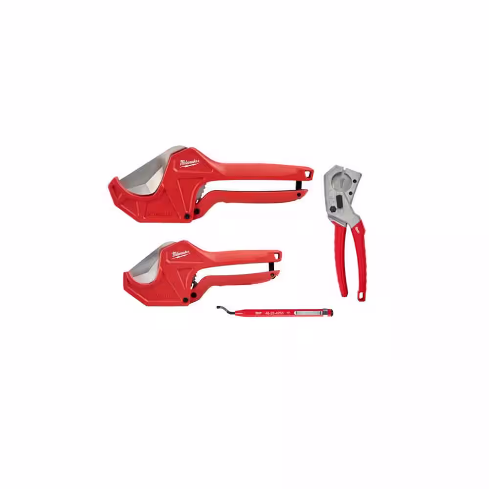 1 5/8 in. and 2 3/8 in. Ratcheting Pipe Cutter 1 in. PEX and Tubing Cutter and Reaming