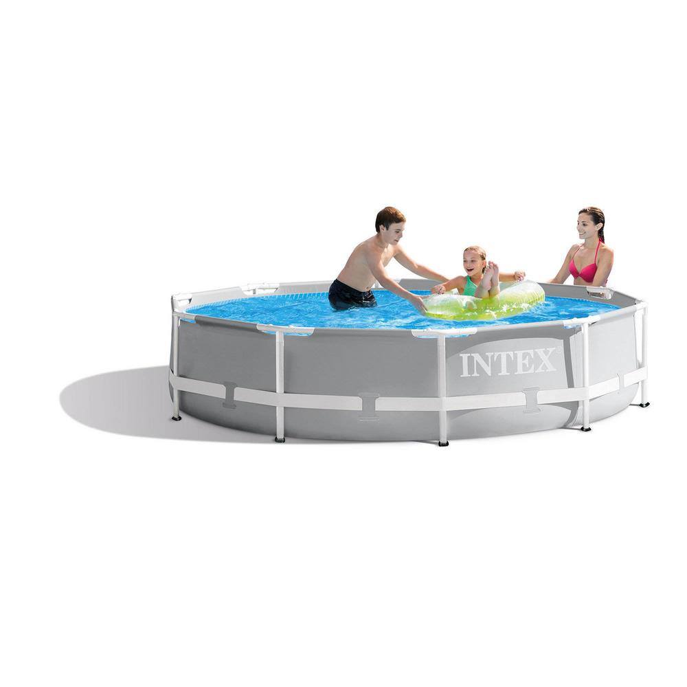 10 ft. Round 30 in. D Metal Frame Above Ground Swimming Pool with Cartridge Filter Pump