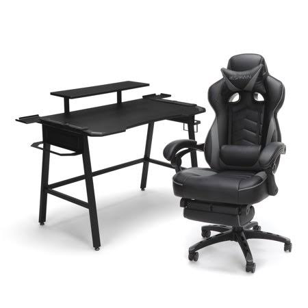 Gaming Chair (RSP 110) and Gaming Desk (rsp 1010) Bundle eSPORTS Gaming Battlestation in Gray