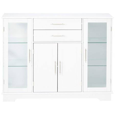 Wood Contemporary Kitchen Buffet Display China Cabinet with Storage Drawers u0026