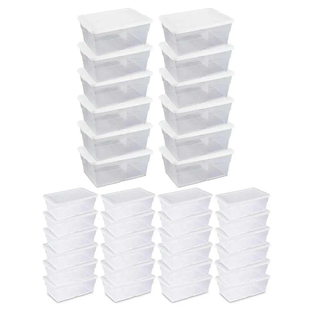 16 Qt. Plastic Storage Container in Clear 12 Pack and 6 Qt. Plastic Storage Container in Clear