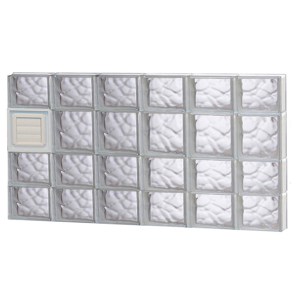 Wavy Glass Pattern Frameless Replacement Glass Block Window (Rough Opening: 48 in x 26 in; Actual: 46.5 in x 25 in)