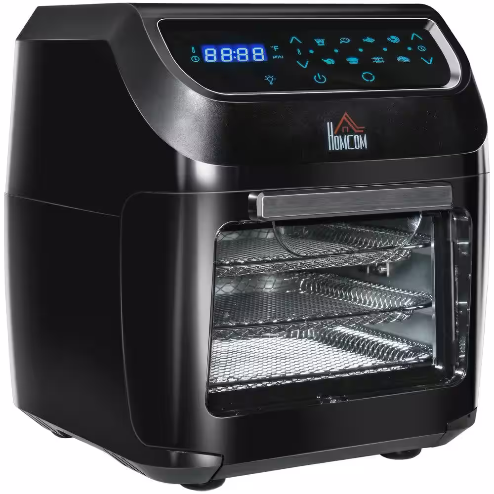 12 qt. Oven Black 8 in. 1 Countertop Air Fryers Oven Combo with Air Fry Roast Broil Bake and