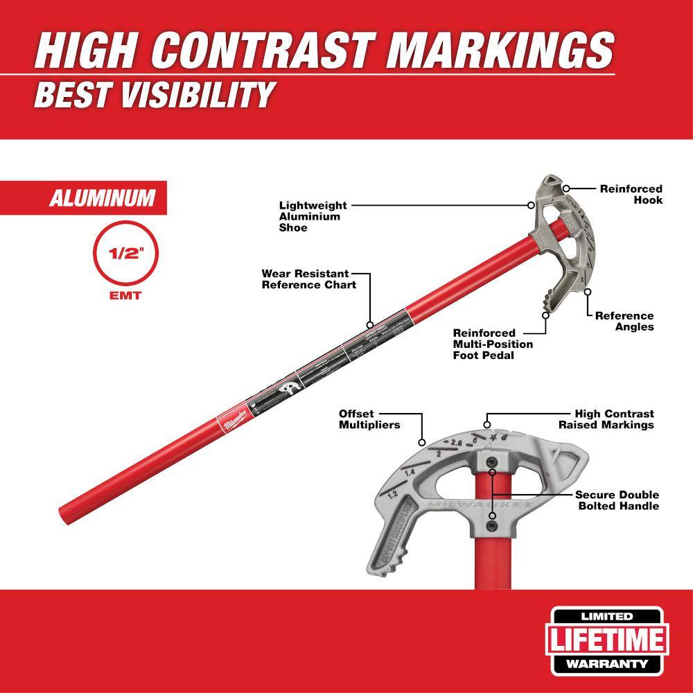 1/2 in. Aluminum Conduit Bender and Handle with 100 ft. Polyester Fish Tape with Non Conductive