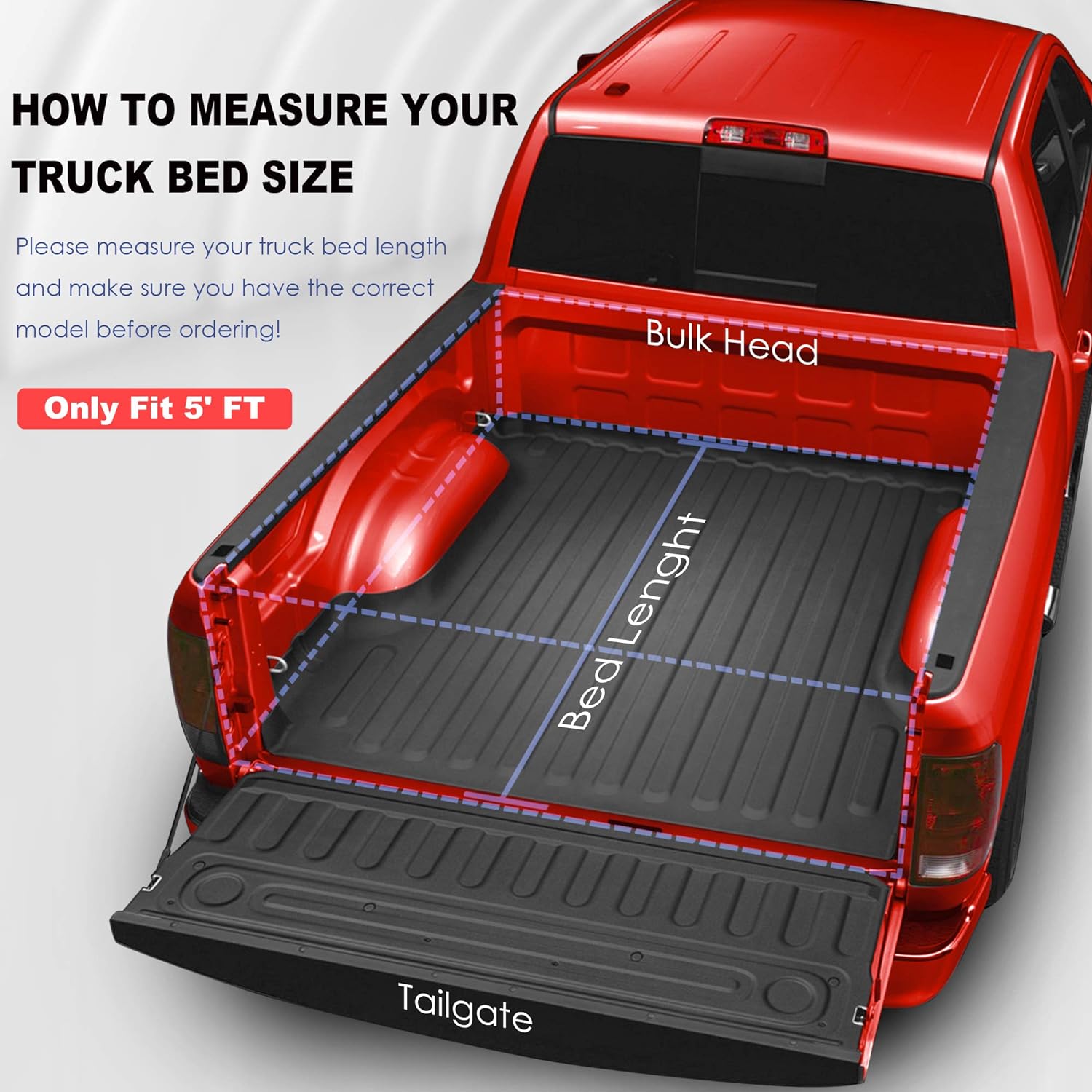 Bed Tailgate Accessories Tri Fold Hard Truck Bed Tonneau Cover On Top Compatible for 2020 2021 2022 Jeep Gladiator 5