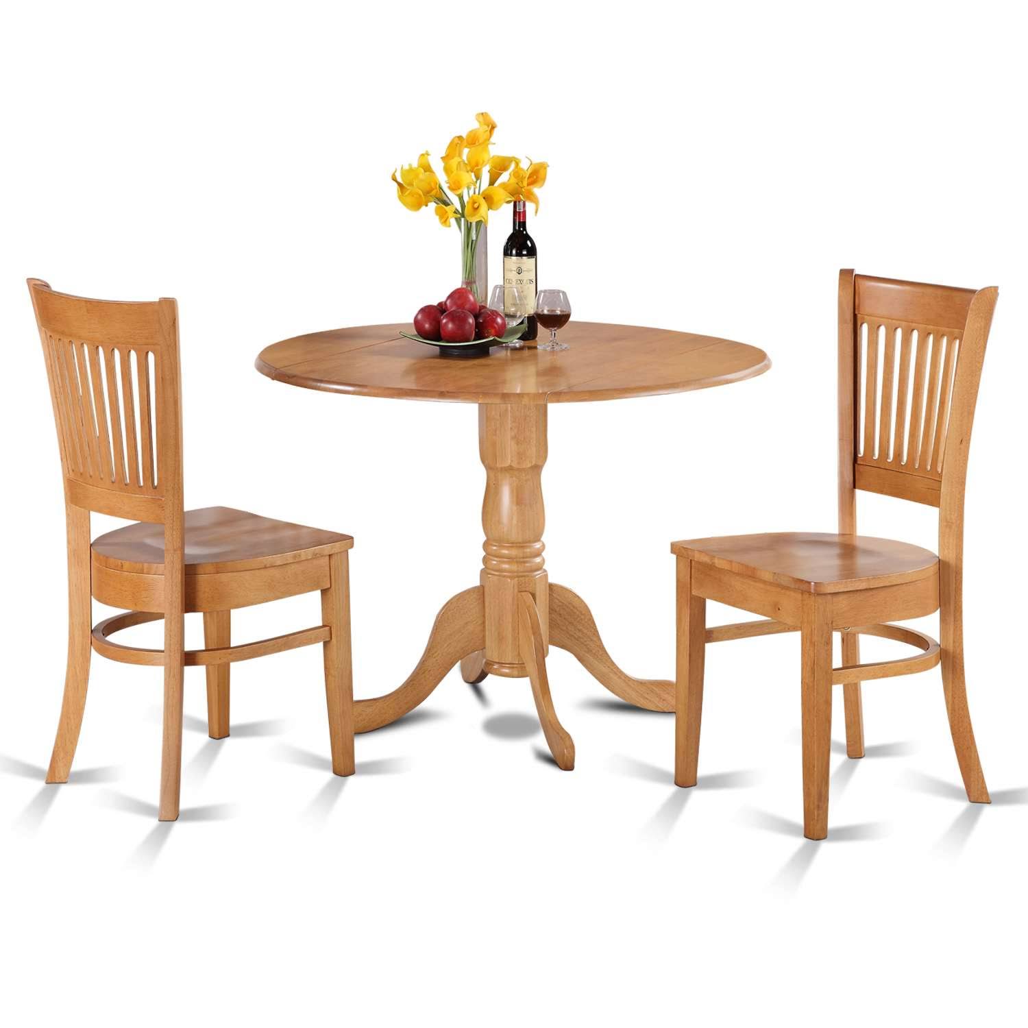 West Furniture 3 PC Kitchen NOOK Dining Set Small Table and 2 Dinette Chairs