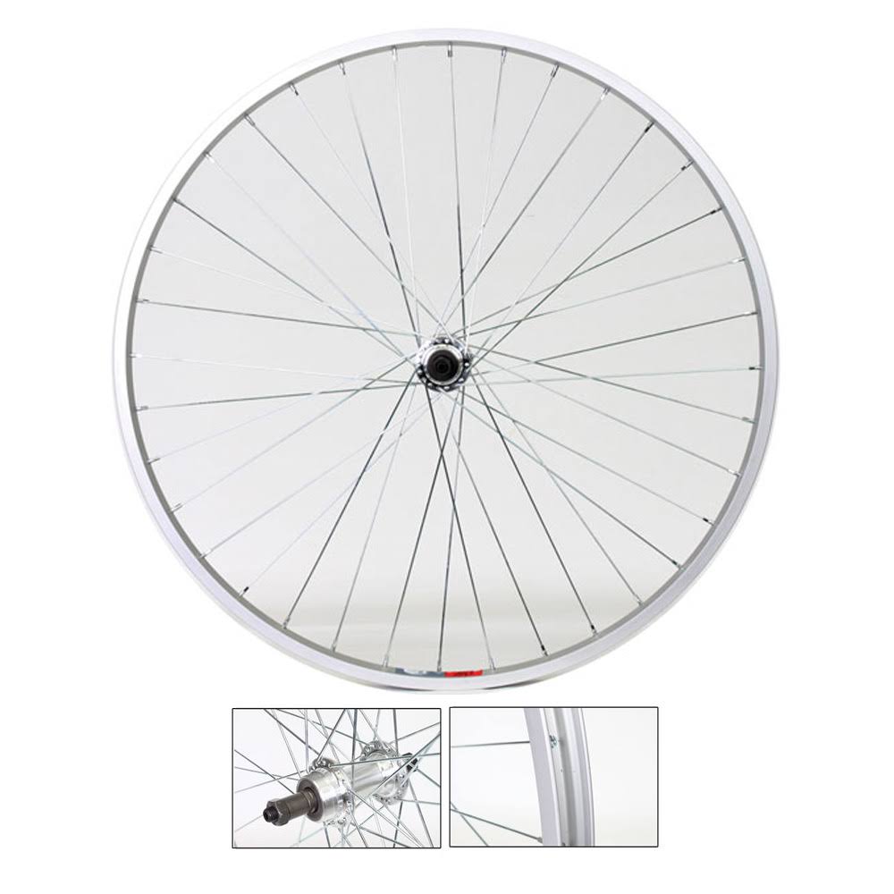 Wheel Weinmann Hybrid Bike 700c Rear Wheel Silver 5 / 6 / 7 Speed Freewheel 36H QR