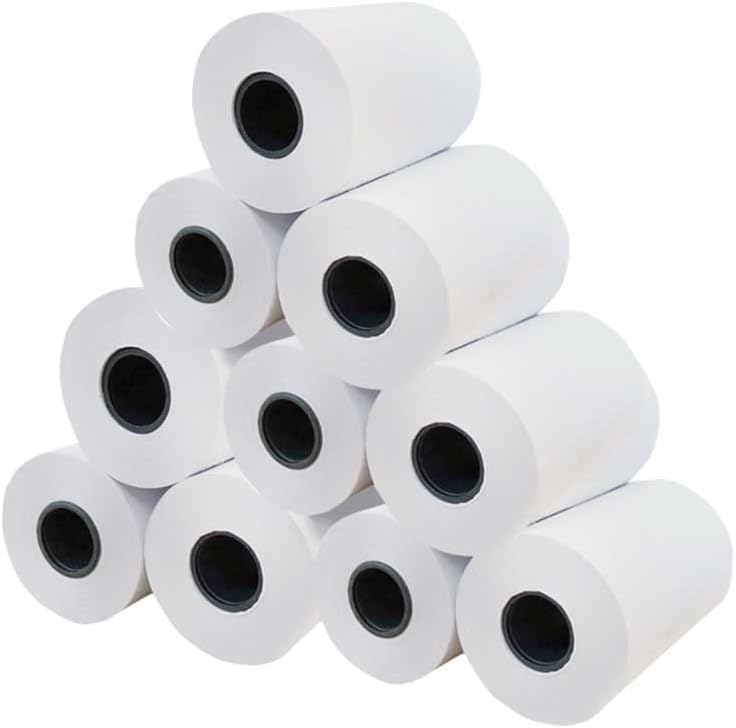 2 1/4'' x 50' Thermal Paper Rolls White Thermal Paper Cash Register POS Receipt Paper(10
