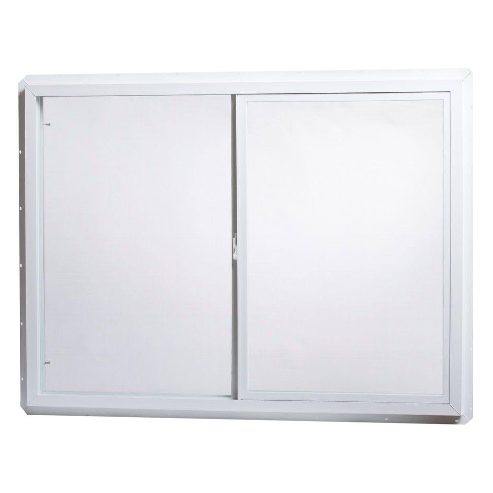 Windows 47.5 in. x 35.5 in. Utility Left Hand Single Slider Vinyl Window Dual Pane Insulated Glass and Screen in