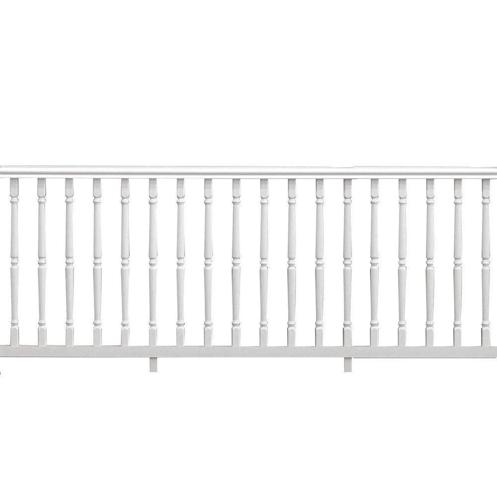 Williamsburg 8 ft. x 36 in. White Vinyl Rail Kit with Colonial Spindles