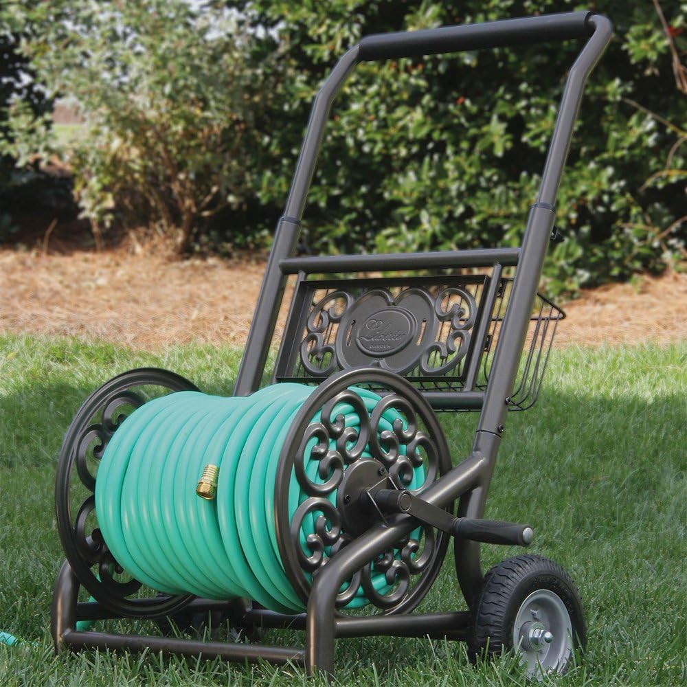 Garden Products Garden 301 Never Flat 2 Wheel Decorative Garden Hose Reel Cart Holds 200 Feet of 5/8 Inch Hose