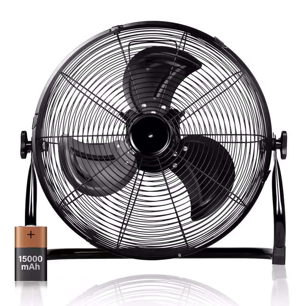 16 in. High Velocity Industrial Heavy Duty Metal Floor Fan with 360 Degree Tilt for Outdoor/Indoor