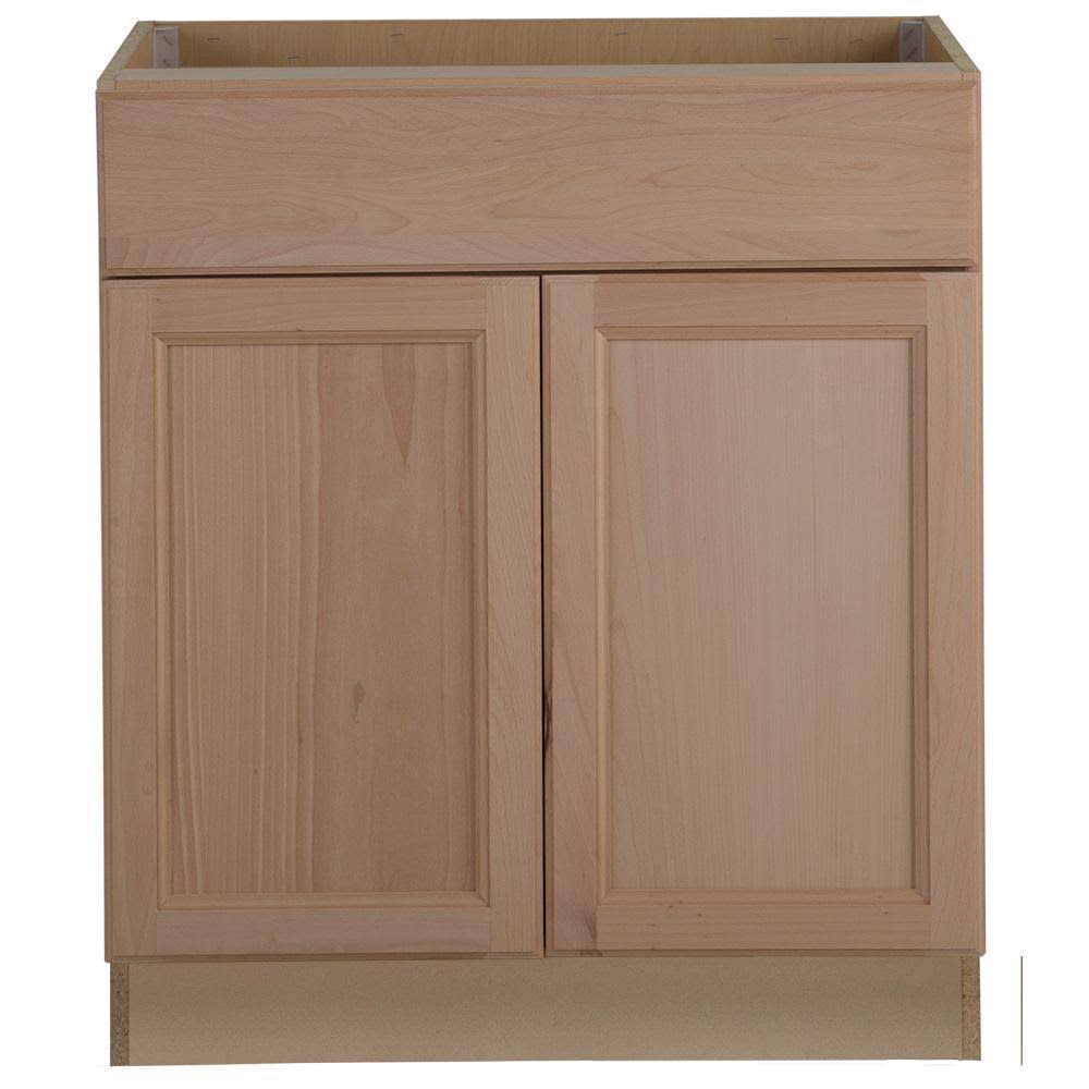 Bay Easthaven Shaker Assembled 30x34.5x24 in. Frameless Base Cabinet with Drawer in Unfinished