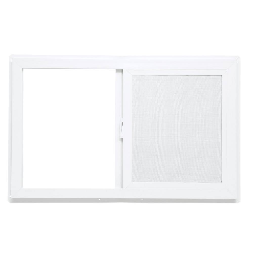 Windows 31.75 in. x 19.75 in. Left Hand Single Sliding Vinyl Window with Dual Pane Insulated Glass
