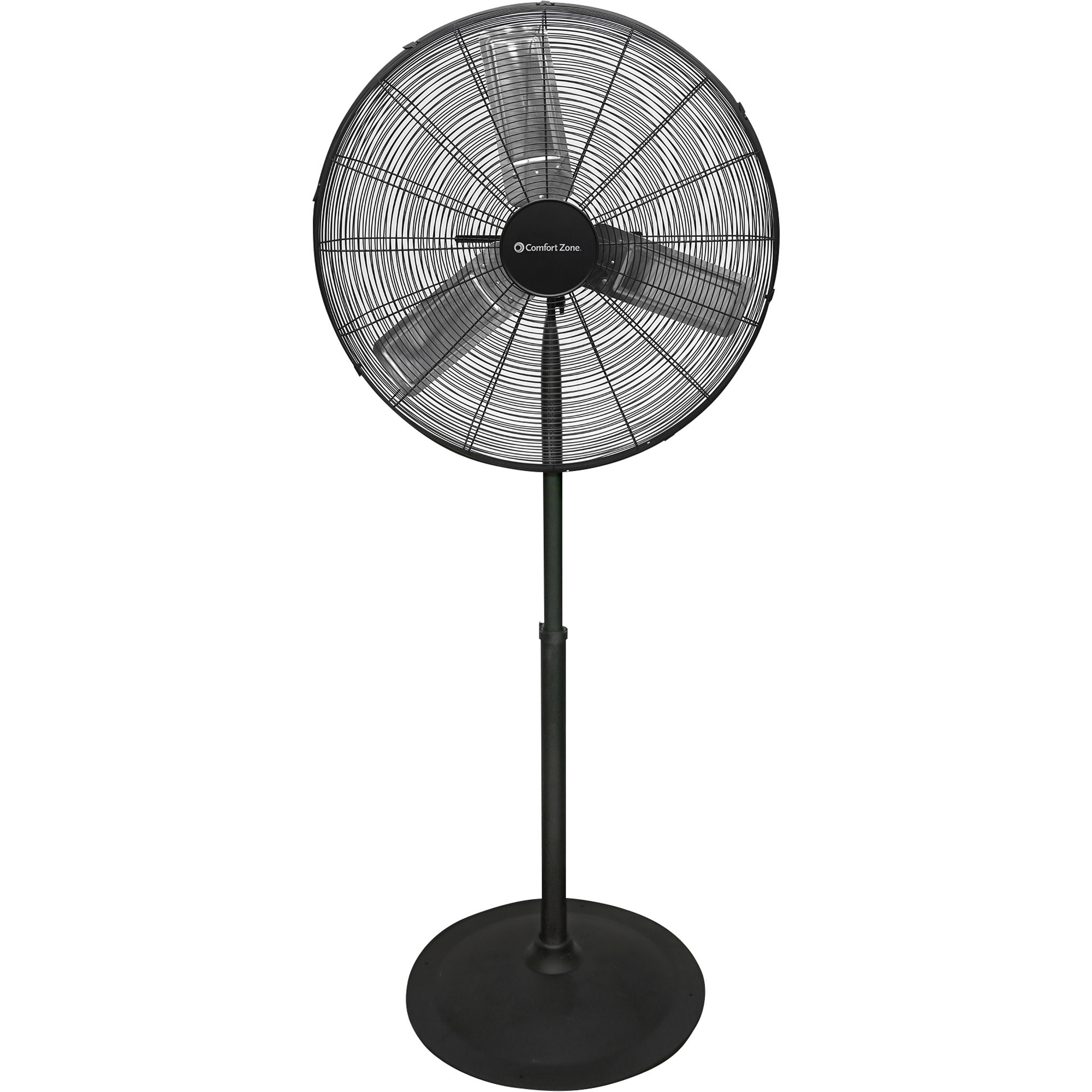 Zone 3 Speed High Velocity Height Adjustable Industrial Pedestal Fan Black 30in. 120 Volts 1/3 HP Model